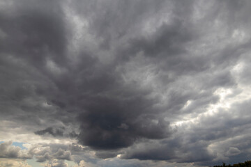 Beautiful stormy sky. Warm summer landscape