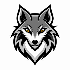 Wolf head logo style vector illustration on white background 