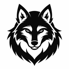 Wolf head logo style vector illustration on white background 