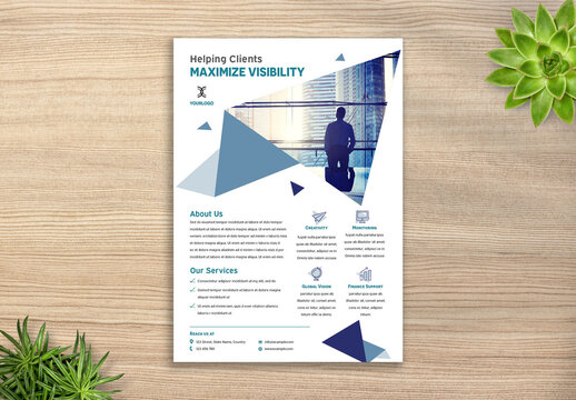 Business Flyer with Geometric Elements