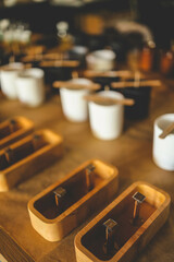 The process of making candles in the workshop