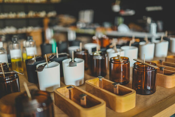 The process of making candles in the workshop