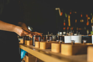 The process of making candles in the workshop