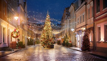  new year's streets and christmas 