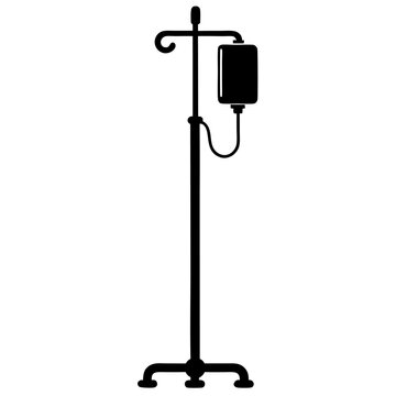 black iv drip stand silhouette clip art preview