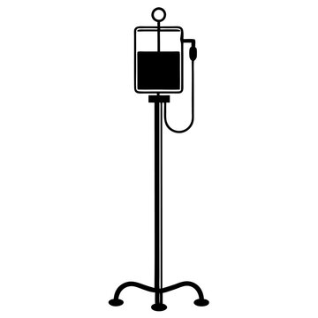 black iv drip stand silhouette clip art preview