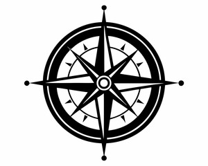 nautical compass line art illustration