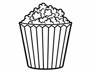 Popcorn line art illustration,popcorn clipart,popcorn coloring page drawing