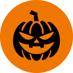 Horror and scary halloween cartoon faces silhouette icon. Halloween pumpkin, emoji and tattoo ghost smile spooky jack evil mouth eyes scary silhouette vector illustration