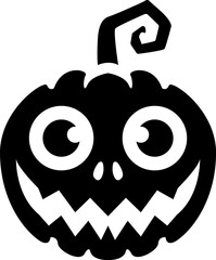 Fototapeta premium Horror and scary halloween faces silhouette icon. Halloween pumpkin, emoji and tattoo ghost smile spooky jack evil mouth eyes scary silhouette vector illustration