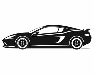 Sports car black silhouette vector