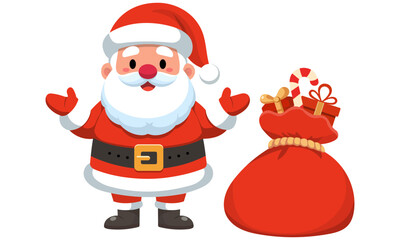 Santa Claus with a bag of gifts