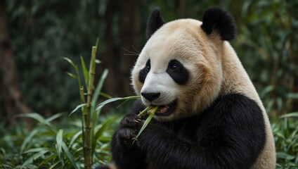 Panda eating bamboo.