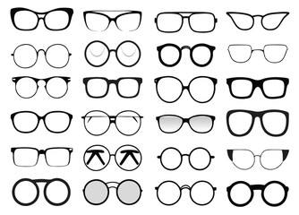 Glasses collection. Sunglasses set. Vector illustration