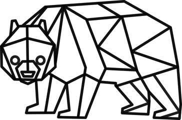 Panda. Panda vector design. Geometry panda © Yudo