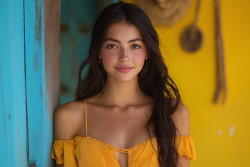 Naklejka premium Portrait of a young beautiful Mexican woman