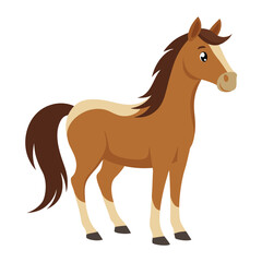 Illustration of Cute Quarter Horse on white