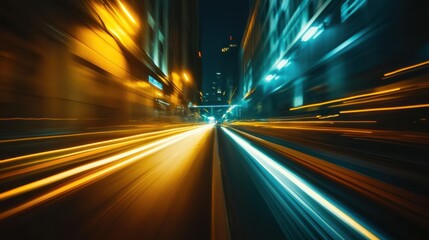 Light Trails on a Night Road