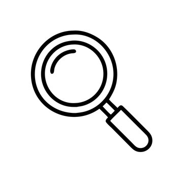 recommend clip art: Vector icon of a magnifying glass for searching, minimalistic style, black and white