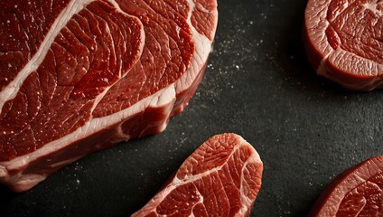 Premium fresh raw beef steak cut on white background.