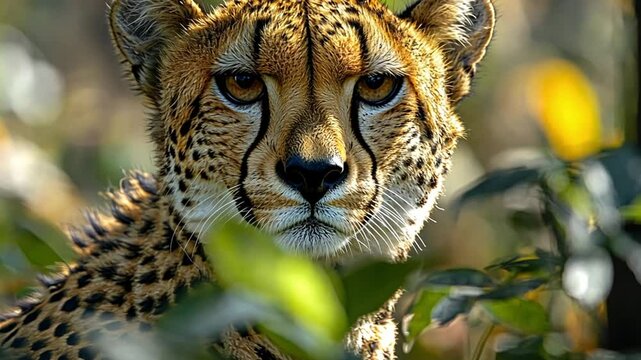 a cheetah in the forest footage