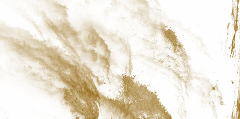 White background Isolated high-speed shutter, throwing freeze stop motion. Brown background with white vintage marbled texture distressed old textured stained paper design. 