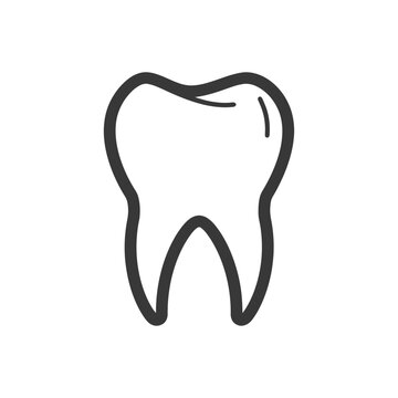 recommend clip art: A single tooth outlined in black against a white background