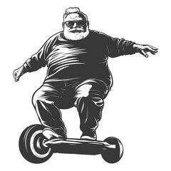 A Stylish Older Man Riding a Self Balancing Scooter