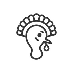 Line Art Illustration of a Turkeys Head