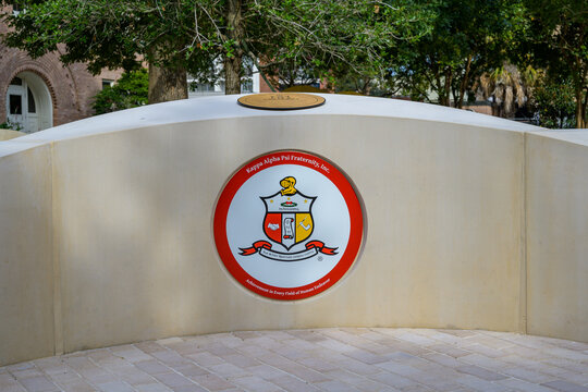 NEW ORLEANS, LA, USA - SEPTEMBER 3, 2024: Kappa Alpha Psi Fraternity Coat of Arms on Wall at Tulane University