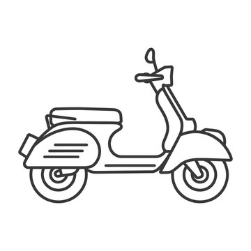 recommend clip art: Line Art Illustration of a Vintage Scooter