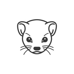 Fototapeta premium Line art illustration of a weasels head