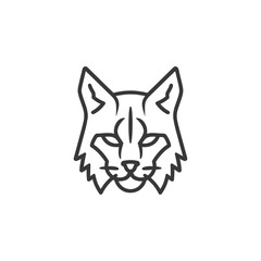 Fototapeta premium Line Art Illustration of a Wildcats Face