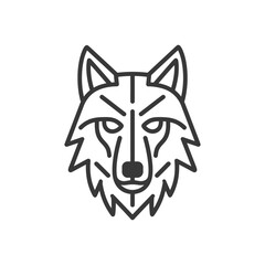 Fototapeta premium Line Art Illustration of a Wolfs Head