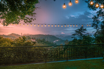 sunset over the Mountains