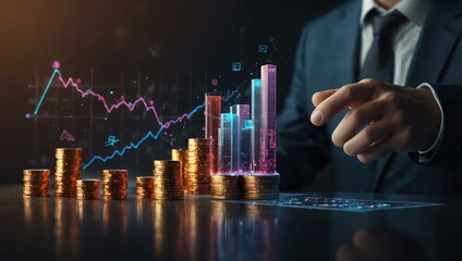 Revenue growth and business success, AI concept.