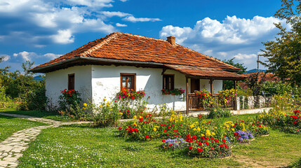 Typical house in the village of Serbia