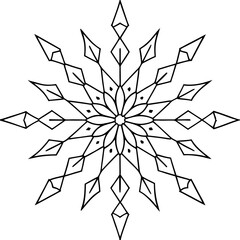 Intricate snowflake patterns, designed with thin lines to show the delicate nature