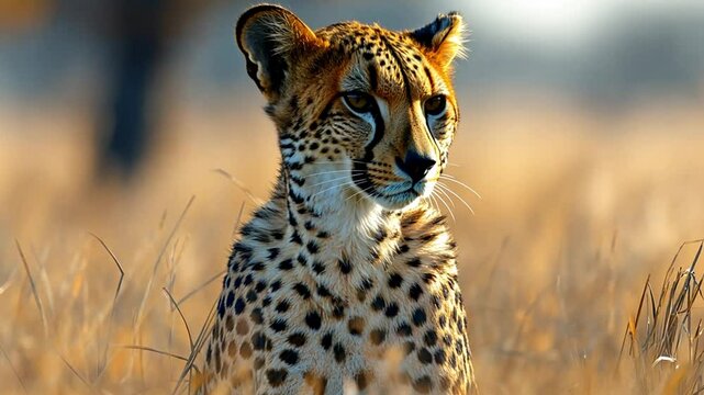 a cheetah in the grassland footage