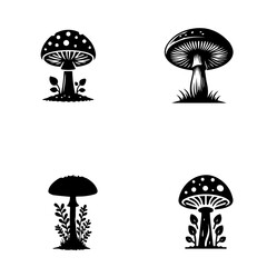 mushroom icon, mushroom silhouette, black mushroom on white background