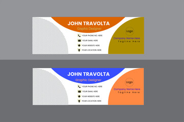 Email signature vector design template.