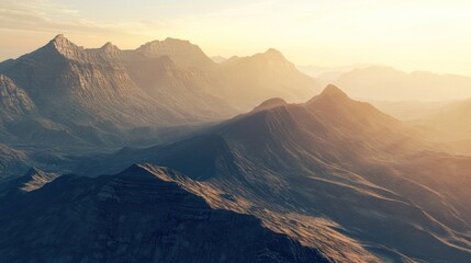 Mountain Range at Sunset