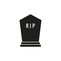 Minimalist rip gravestone icon depicting death