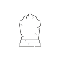 Minimalist rip gravestone icon depicting death