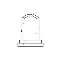 Minimalist rip gravestone icon depicting death