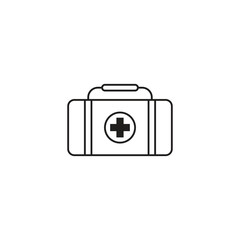 Minimalist icon of first aid kit for healthcare needs