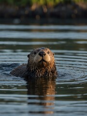 Fototapeta premium Sea otter in Vancouver Island, Canada.