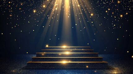 Golden Stairs With Light