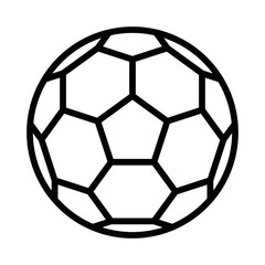 Obraz premium Simple vector icon of a soccer ball, symbolizing sports, football, and outdoor games in a clean style. Editable stroke.
