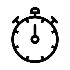 Minimalist vector stopwatch icon symbolizing time, speed, and accuracy. Ideal for sports, fitness, and time management designs. Editable stroke.